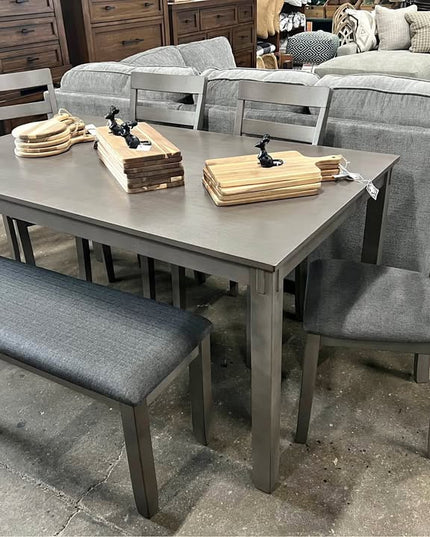 Dining Table, Bench, & Four Chairs - BRAND NEW!