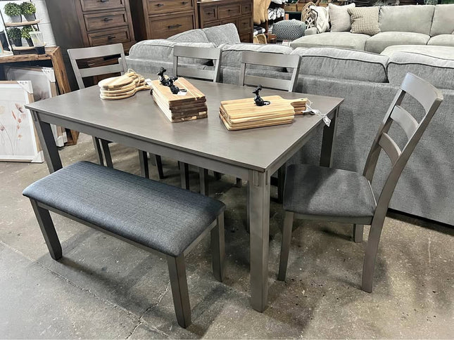 Dining Table, Bench, & Four Chairs - BRAND NEW!