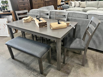 Dining Table, Bench, & Four Chairs - BRAND NEW!