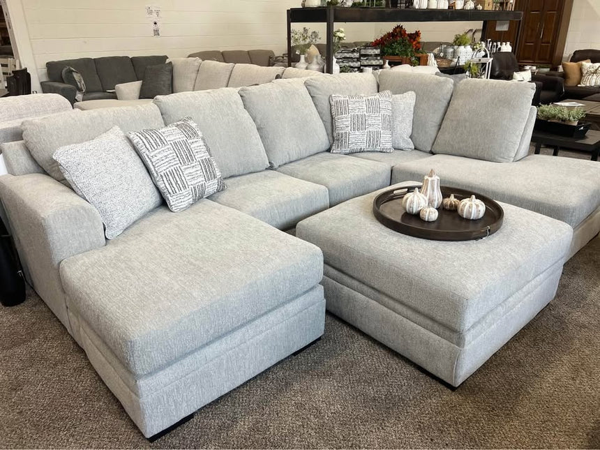 Double Chaise Sectional in Durable Fabric - BRAND NEW!