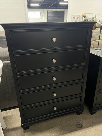 Tall Black 5-Drawer Chest - BRAND NEW!