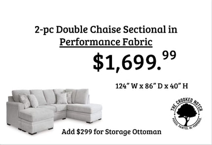 Double Chaise Sectional in Durable Fabric - BRAND NEW!