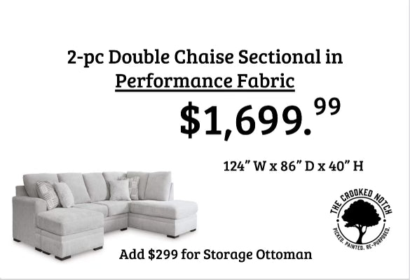 Double Chaise Sectional in Durable Fabric - BRAND NEW!